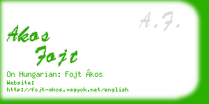 akos fojt business card