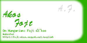 akos fojt business card